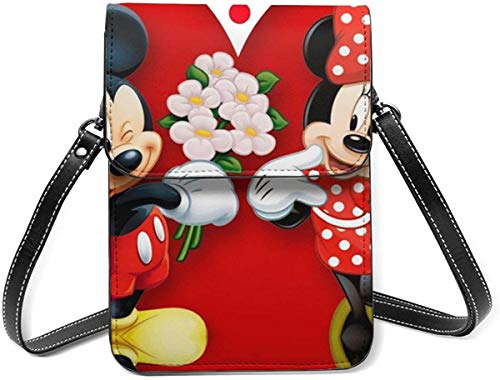 Mickey Mouse Minnie Love Couple Heart Cell Phone Purse Small Crossbody Bag Wallet Shoulder Bag Card Holder Handbag For Women New Year 2021
