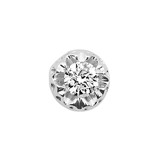 MILLE AMORI ∞ Mono pendiente de oro y diamantes para mujer ∞ oro blanco de 9 kt 375 diamantes 0,18 Kt ∞ colección Diadema + luz + volumen