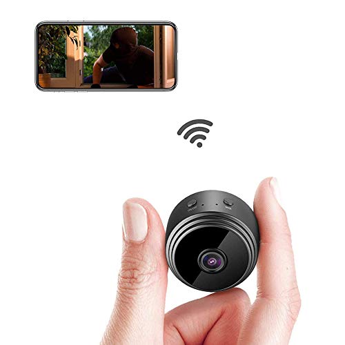 Mini Spy Hidden Camera,WiFi Inalámbrica Pequeña Cámara Oculta,150ºGran Angular Detección 1080P HD Micro Camara Vigilancia Grabadora de Interior/Exterior Video Portátil
