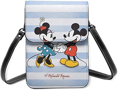 Minnie Mouse and Mickey Cell Phone Purse Small Crossbody Bag Wallet Shoulder Bag Card Holder Handbag For Women New Year 2021