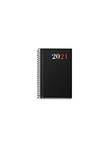 MIQUELRIUS - Agenda 2021 City - Español, Día Página, Papel 70g, Cubierta Polipropileno Opaco, Color Negro, Tamaño 80 x 125 mm