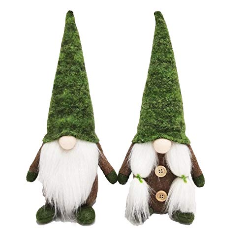 MIRECLE 2pcs Verde del Duende del Bosque Colgante nórdica Santa Claus Decoración sin Rostro de la muñeca de los 28CM