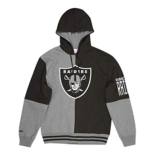 Mitchell and Ness M&N NFL Split Colour Hoody Oakland Raiders, Grey/Black