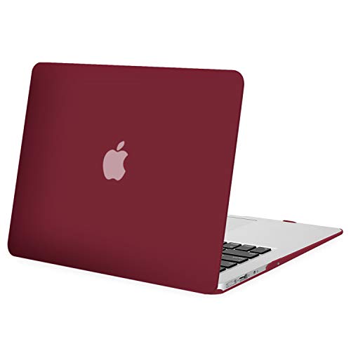 MOSISO Funda Dura Compatible con MacBook Air 13 Pulgadas (A1369 / A1466, Versión 2010-2017), Ultra Delgado Carcasa Rígida Protector de Plástico Cubierta, Vino Rojo