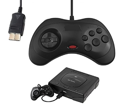 Negro Controlador de juego Gamepad para Sega Saturn consola No Oficial