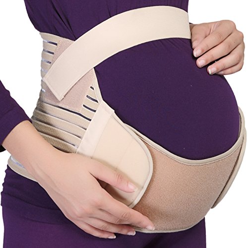 NEOtech Care Cinturón de Maternidad - Apoyo Durante el Embarazo - Banda para Abdomen/Cintura/Espalda, Faja de premamá para el Vientre - Marca (Beige, M)
