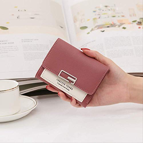 New 2020 Small Wallet Women Short Folding Student Cute Mini Fashion Wallet Zero Wallet  Dark Pink