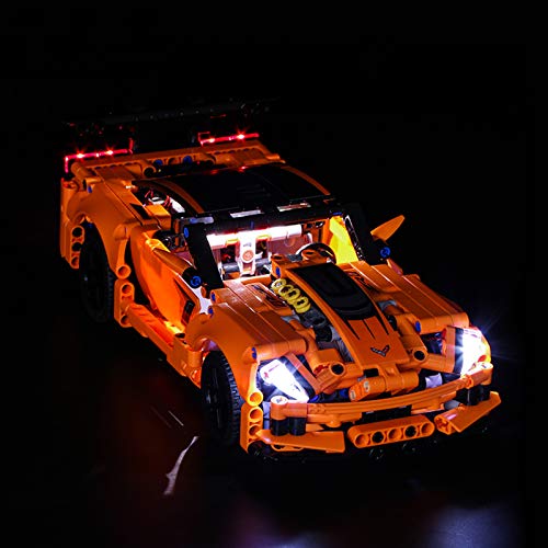 Nlne Kit De Iluminación Led para Lego Techinc Chevrolet Corvette ZR1, Compatible con Ladrillos De Construcción Lego Modelo 42093(NO Incluido En El Modelo)