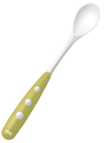 NUK easy learning 10255111 - Cuchara para bebé antideslizante (2 unidades) sin BPA, tamaño extra largo, diseño con bordes redondeados, color verde