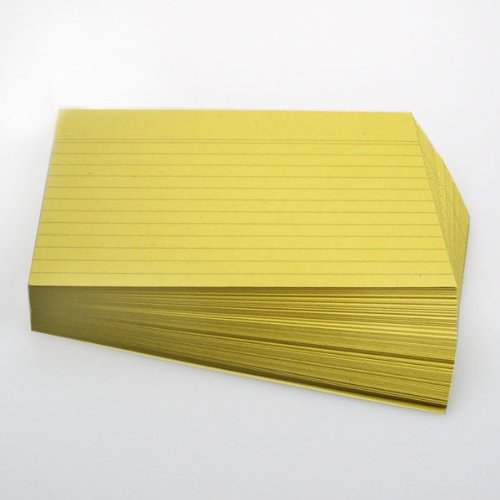 Office Line Fichas, amarillo, 190 g, DIN A5, 100 Unidades, lineado