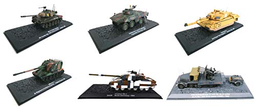 OPO 10 - Lote de 6 vehículos Militares 1/72 WW2 Panzer Challenger Bulldog DUKW Tanques (DA2-A4-A5-A6-A7-A50)