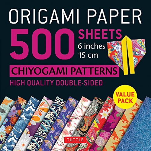 Origami Paper 500 sheets Chiyogami Designs 6 inch 15cm: High-Quality Origami Sheets Printed with 12 Different Designs (Instructions for 8 Projects Included) (Origami Paper Pack)