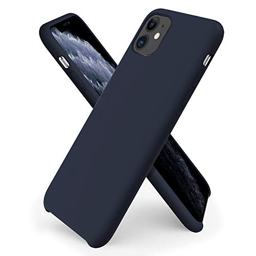 ORNARTO Funda Silicone Case para iPhone 11, Carcasa de Silicona Líquida Suave Antichoque Bumper para iPhone 11 (2019) 6,1 Pulgadas-Azul Noche