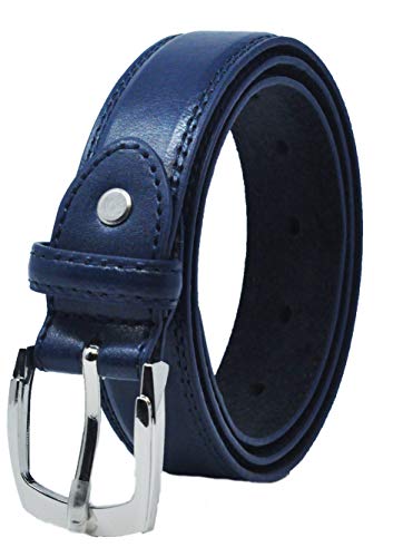 Ossi forrado en piel de 28 mm de cinturón para niños - Azul oscuro 2XS (60cm - 70cm de cintura)