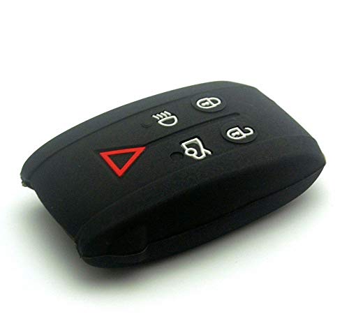 Protex JAG12BLK - Funda de silicona para llavero de mando a distancia de 5 botones, 2008, 2009, 2010, 2011, 2012, 2013, 2014 (color negro)