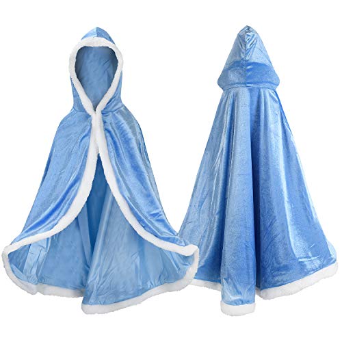 Proumhang Disfraz de Princesa Capa de Princesa para Niñas Disfraces para Halloween Trajes de Navidad Azul 120 para 4-5 años