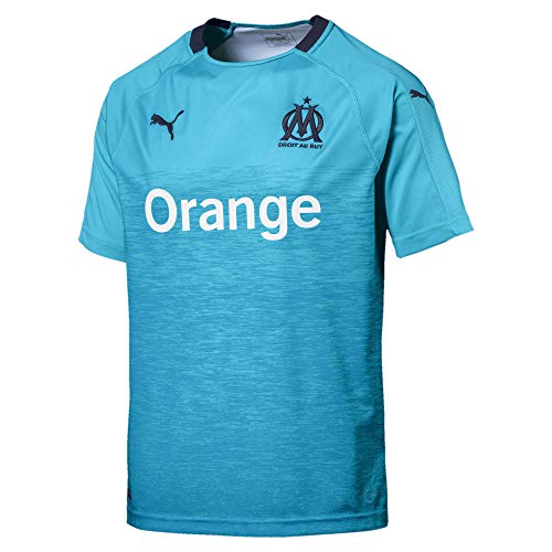 PUMA Olympique de Marseille Third Shirt Original SS Maillot, Hombre, Azul (Nrgy Turquoise/Peacoat), S