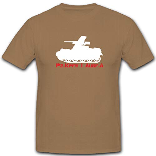 PzKpfw I AUSF A #5106 - Camiseta de tanque alemán Panzer WK 2 con texto "PzKpfw I AUSF A" arena M