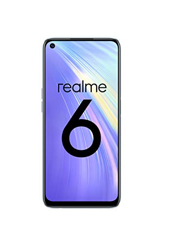 realme 6 – Smartphone de 6.5”, 4 GB RAM + 128 GB ROM, Procesador OctaCore, Cuádruple Cámara AI 64MP, Dual Sim, Color Comet White
