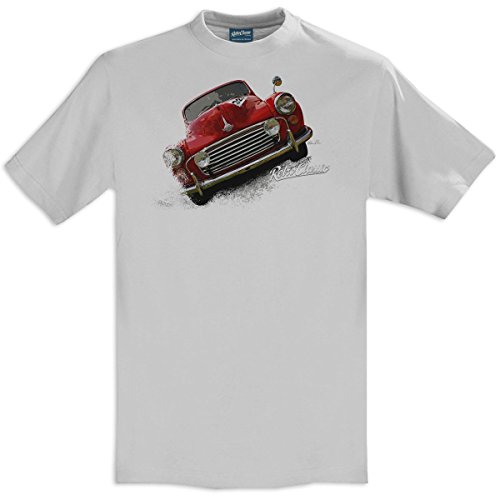RetroClassic Rallying Morris Minor Classic Car - Camiseta para hombre Gris Gris Pacífico. L