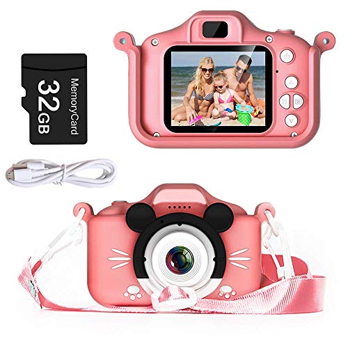 ROBOTE Kids Camera for Boy Girl,Digital Video Camera 2.0 Inches LCD Screen, HD 20.0MP Camera, 1080P Recording Video,Child Mini Selfie Camcorder with Dual Lens, 4X Digital Zoom