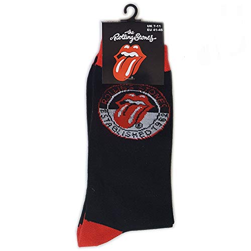 Rolling Stones Calcetines Oficiales Con Logo Estampado - Negro/Rojo