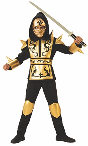 Rubies - Disfraz ninja dragon gold para niño, talla 3-4 años (Rubies 641143-S)