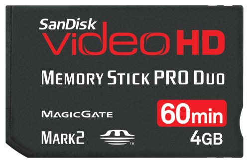Sandisk Video HD Memory Stick Pro Duo 4GB 4GB MS Memoria Flash - Tarjeta de Memoria (4 GB, MS)
