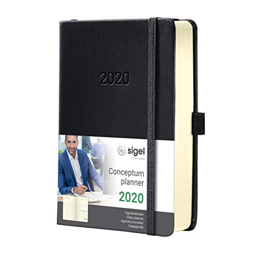 SIGEL C2010 Agenda diaria 2020 Conceptum, tapa dura, 14,8 x 21,3 cm, negro