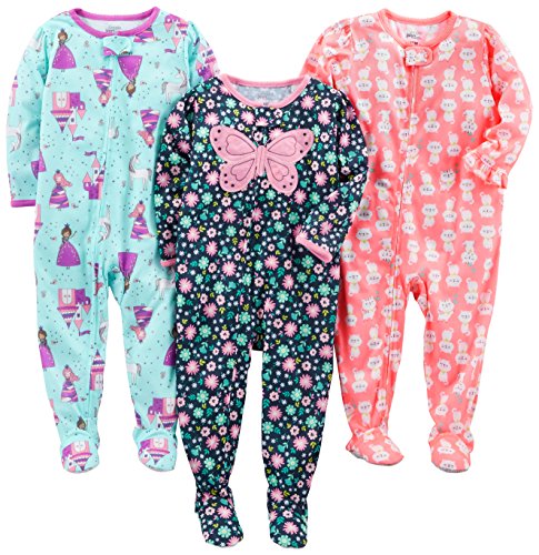 Simple Joys by Carter's pijama de poliéster suelto para bebés y niñas pequeñas, paquete de 3 ,(Fairy/Butterfly/Kitty) ,18 Meses