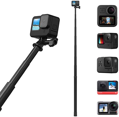 SJUNJIE Palo para Selfies Ultra Largo de Fibra de Carbono de 106 Pulgadas para GoPro Hero 9 8 7 6 5 4 3+, Insta 360 One R One X, dji Osmo Action, Extensible en 6 Longitudes Poste Ajustable Ligero.