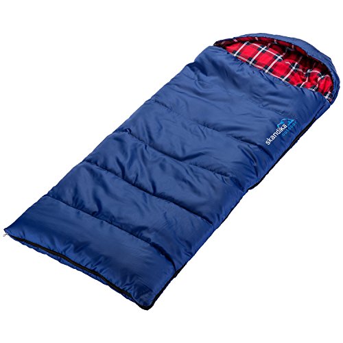 skandika Dundee Junior - Saco Dormir para niños - 175 x 70 cm - Funda compresió (Azul)