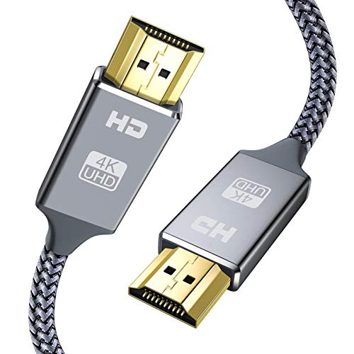 Snowkids - Cable HDMI (2 m, 4 K a 60 Hz, 18 Gbps, Conectores Dorados con Audio, Compatible con vídeo 4K UHD 2160p, HD 1080p, 3D Xbox PS3/4) Gris, 2,0 m (HK-de)