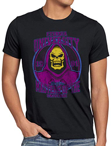 style3 Eternia University Camiseta para Hombre T-Shirt he Masters Universe Man Skeletor Anime, Talla:S