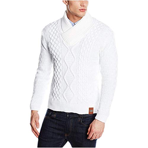 Suéter de Cuello Alto para Hombre, Jersey de Punto Trenzado, Ajustado, Grueso, Otoño Invierno, cálido, Tendencia de Moda, Jersey de Punto Medium