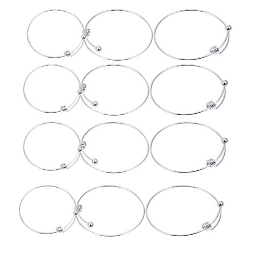 Supvox 18pcs brazalete brazalete expansible de acero inoxidable brazaletes en blanco brazaletes de metal para la fabricación de joyas de bricolaje