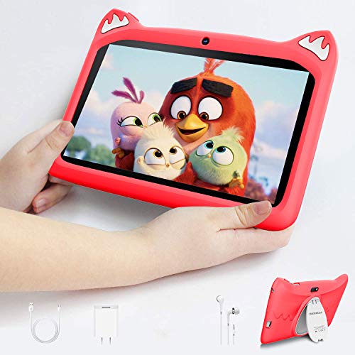 Tablet para Niños con WiFi 7 Pulgadas, Android 10 Tablet Infantil, 3GB RAM y 32GB ROM y 128GB Expansión, Quad-Core 1.5Ghz, WiFi, Bluetooth, Tablet PC Netflix Juegos Educativos (Rojo)