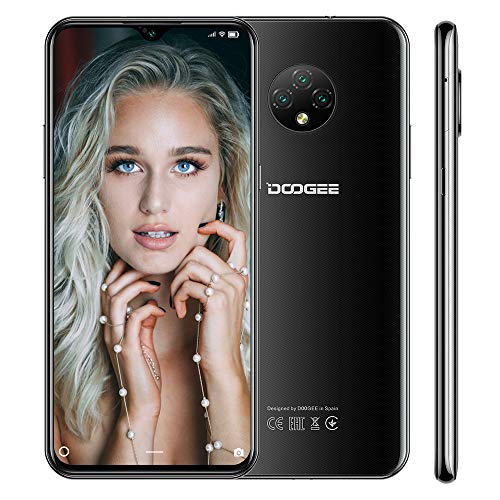 Teléfono Móvil Libres DOOGEE X95(2020) Android 10 Smartphone Libre 4G, Pantalla 6,52 Pulgadas, 4350mAh Batería, Triple Cámara 13MP+5MP, 16GB +2GB, Doble SIM, Face ID, Negro