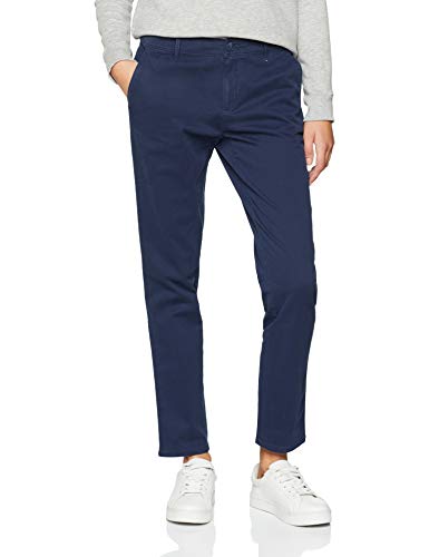 Tommy Hilfiger Essential Mid Rise Chino Pantalones, Azul (Black Iris 002), W30 para Mujer