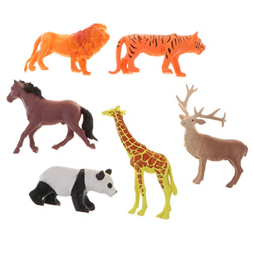 Toygogo Lote De 6 Figuras De Plástico De Animales De Zoológico De Jirafa Panda Caballo Regalo DE Juguete DE NIÑOS