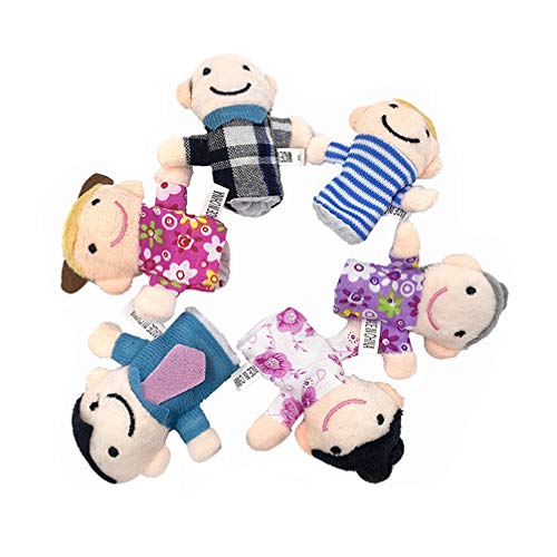 Toyvian 6 Piezas Marionetas de Dedo de Familia Títeres de Dedos Muñeca de Dedos Juguetes para Bebés Recién Nacidos Niños Juguetes de Educación Temprana