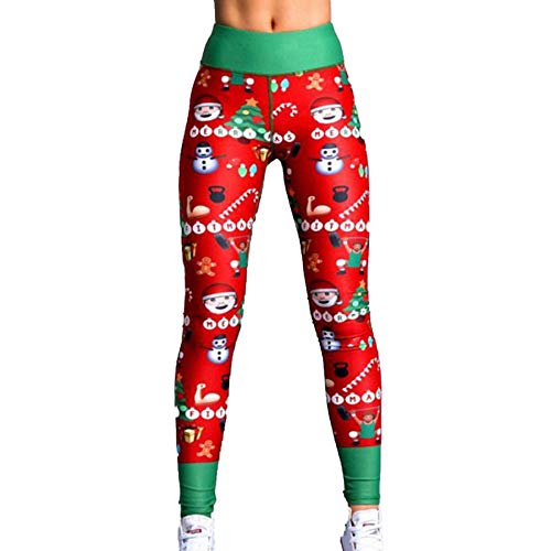 Trousers - Leggings de Navidad para mujer, sexy, talla alta, para fitness, para mujer, con estampado de leopardo A1 S
