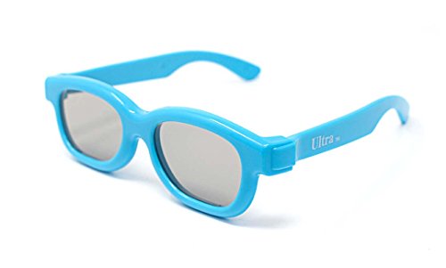 Ultra 1 Par de Bleu Gafas 3D Pasivo para Niños para Uso con Todas Las TVs Proyectores de Cine Pasivos y Películas RealD Circulares Polarizados