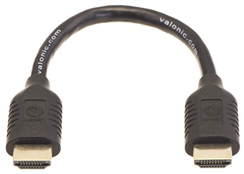 valonic Cable HDMI Corto | 20cm | 4k | ARC | UHD | Full HD | Ethernet | Negro | para TV, PS4, Nintendo Wii, Xbox | 0,2 Metros