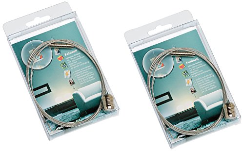 Walther Design MD150SD Paquete de Dos Cuerda Foto con pequeños imanes de neodimio Redondas, 1,5 m, Plata