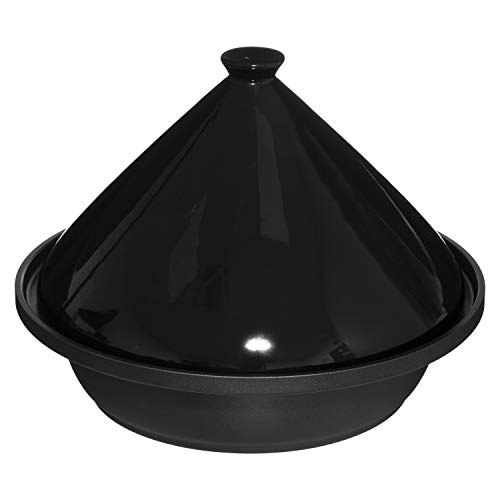 WEB2O - Tajín de inducción y cerámica (acero inoxidable, 30,20 x 30,20 x 23 cm), color negro