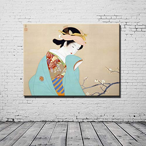 wZUN Imagen de la Pared del Arte del hogar de la Mujer Hermosa Japonesa Imagen de la Sala de Estar decoración Moderna Imagen de impresión Obra de Arte 50x65CM