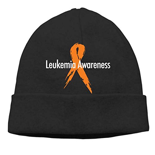 XCNGG Gorro de Punto Gorro de Lana Mens and Womens Leukemia Awareness Knitted Hat, Winter Beanies Cap