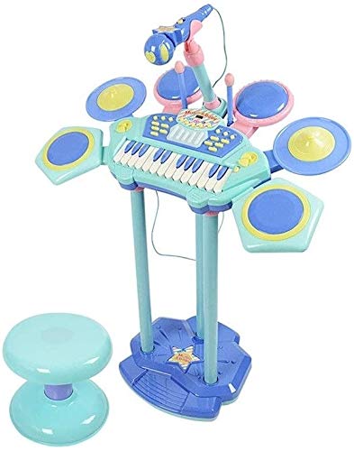 XINRUIBO Tambores para niños Drums Electronic Piano Instrumentos Musicales Principiantes Principiantes Empezando niños y niñas 3-6 años Juguetes Musicales Tambor electronico (Color : Blue)