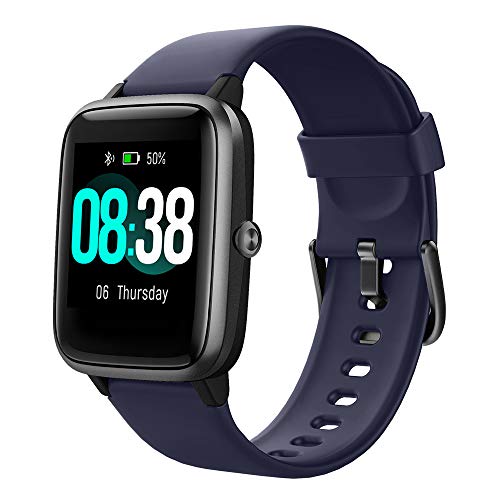 YONMIG Reloj Inteligente Mujer y Hombre, Smartwatch Impermeable IP68 Pulsera Actividad Deportivo con Monitor de Sueño, Pulsómetro, Pantalla Táctil Completa Reloj Fitness para Android y iOS (Púrpura)